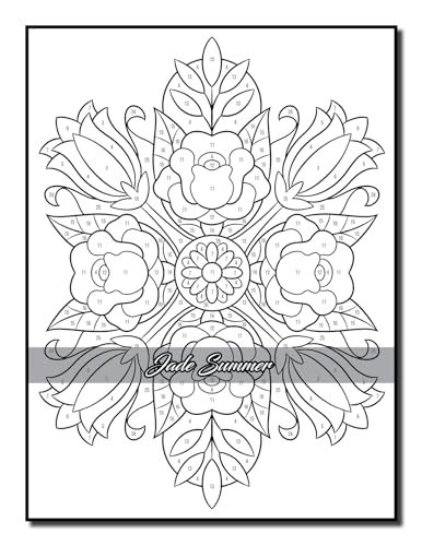 Color by Number Flowers: An Adult Coloring Book with Fun, Easy, and Relaxing Coloring Pages (Color by Number Coloring Books) - Image 51