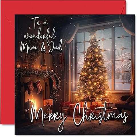 Traditional Merry Christmas Card for Parents Cover