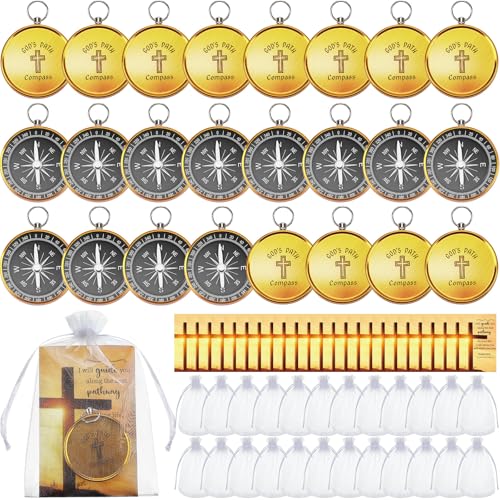 Set 36 brújulas mini cristianas con accesorios miniatura 1