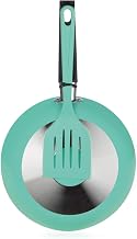Frigideira 20 Centímetros com Espátula Menta Aluminio Antiaderente Linha Color Multiflon