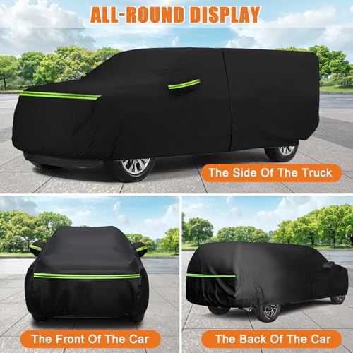Image of Waterproof Cover for Truck with Rear Topper, Replace for Ford F-Series,Chevy Silverado, Dodge Ram,CrewCab 5.5 ft, Heavy Duty Truck Cover with Door Zipper for Snow Rain Dust Protection (235 inch)