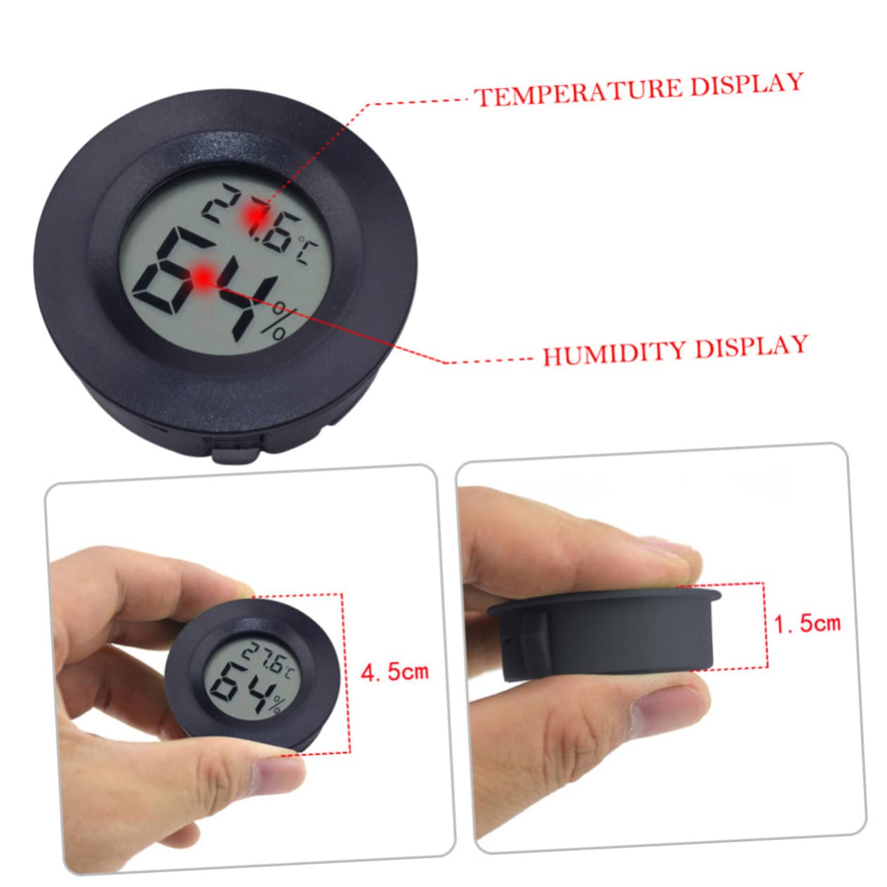 BESPORTBLE 14pezzi Mini Igrometro Termometro Elettronico per Terrario da Misuratore di umidità e Temperatura per e Rettili Compatto e Portatile per Uso Ed Esterno