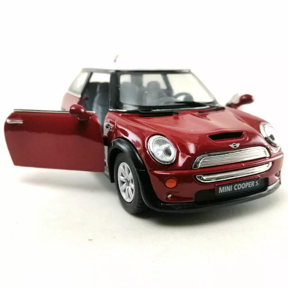 Easy Toys Model Car Compatible with Kinsmart Mini Cooper S - Scale Toy Car with Opening Doors - Cars modeling (Red)