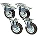 4 Stück Transportrollen im Set 125 mm, Rollen mit Bremse der Marke HRB, Schwerlastrollen mit max. 100 Kg Gesamttragkraft, geeignet für z.B. Rollen für Palettenmöbel (4er Set 125mm)