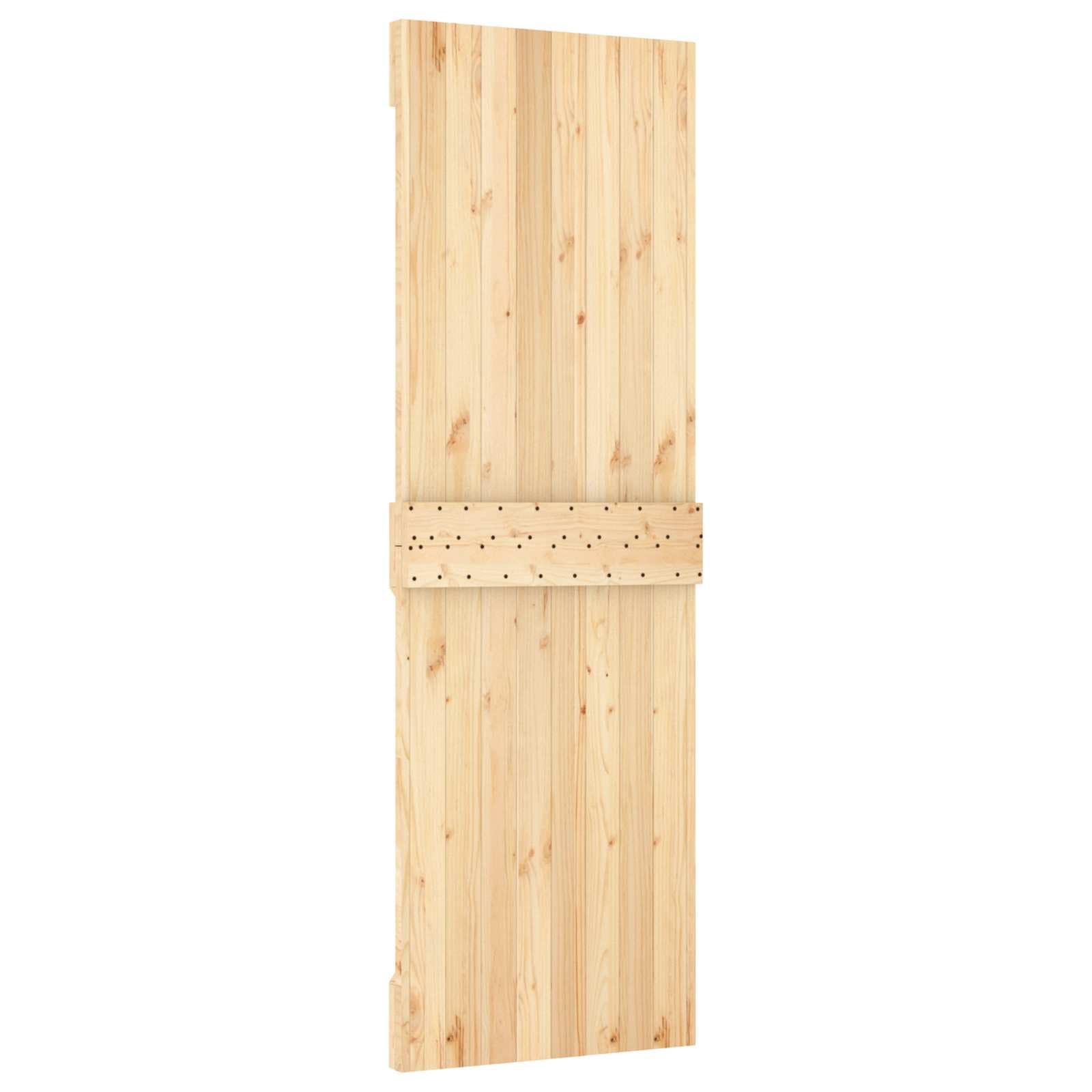 Drzwi przesuwne z drewna sosnowego i czarnego, 70 x 210 cm