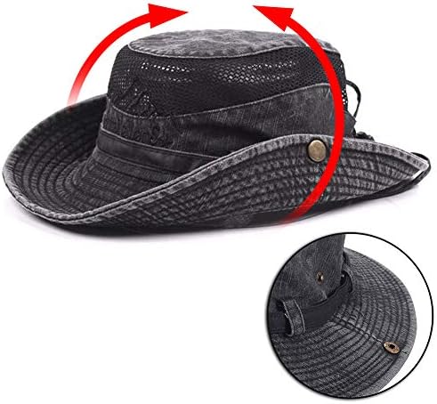 Obling Sun Hat UV Protection Bucket Hat Summer Hats Beach Hat Safari Boonie Hat Foldable Fishing Hat with Breathable Mesh and Adjustable Chin Strap for Men Women
