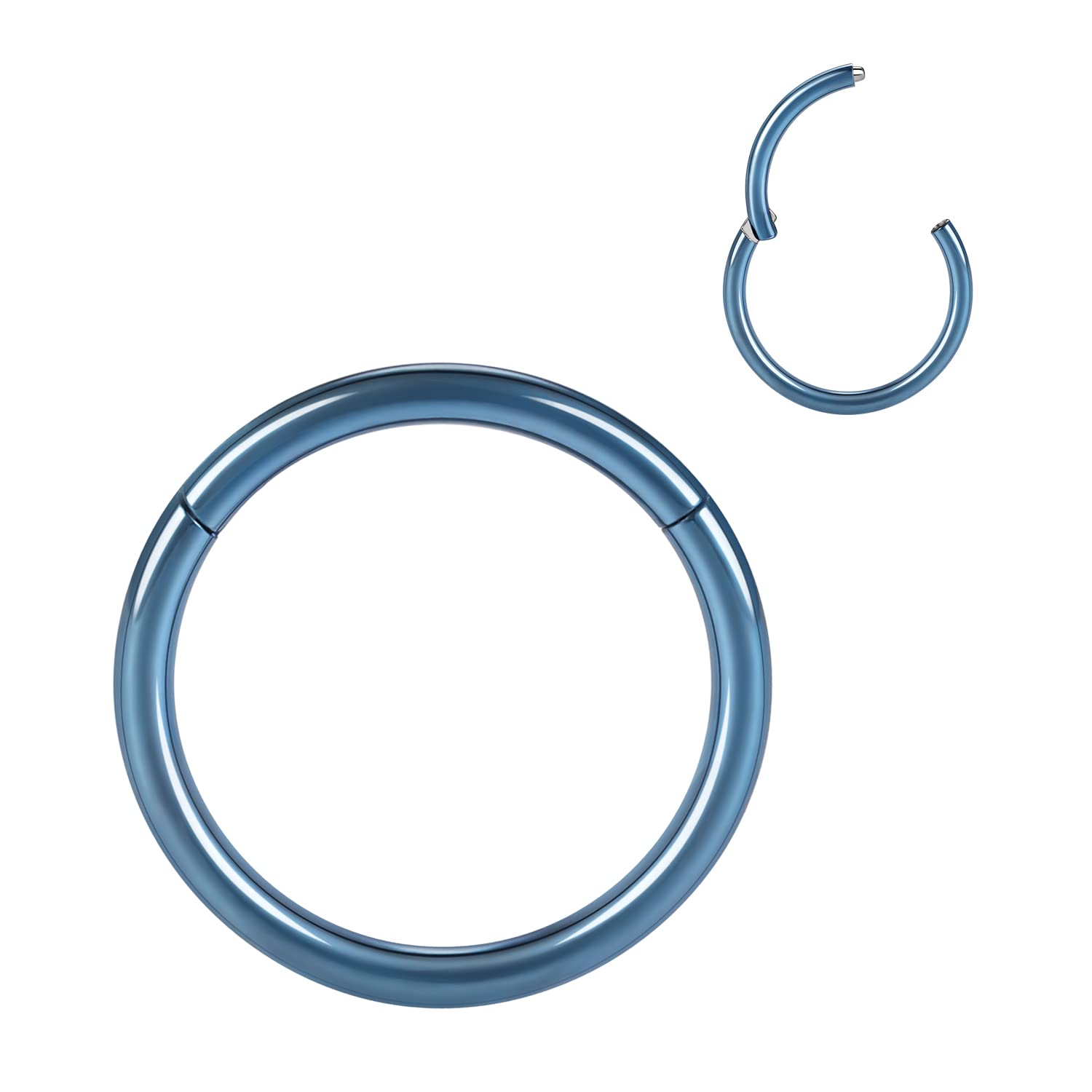 AROWRO 316L Surgical Steel Hinged Nose Rings Hoop 20G 18G 16G 14G 12G 10G 8G 6G 4G Seamless Piercing Rings for Nose Septum Cartilage Helix Tragus Conch Rook Daith Lobe Diameter 6mm to 14mm — view 11