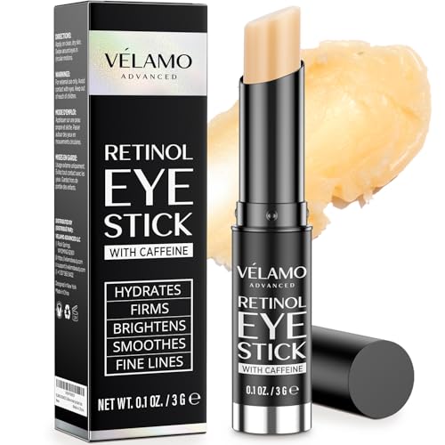 VELAMO ADVANCED Retinol Eye Balm Stick with Caffeine & Peptides – Under Eye Cream for Dark Circles, Puffiness, Fine Lines – Visible Results in 4–8 Weeks – Anti-Ageing & Firming for Mature Skin, 3g