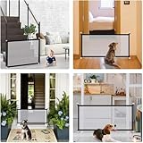 Gcffom Treppenschutzgitter Hund,Tierschutzgitter,Hundeschutzgitter Zusammenklappbar,Absperrgitter Hund,Türschutzgitter Ohne Bohren für Treppen,Türen,Flur(180 * 72cm,Schwarz)