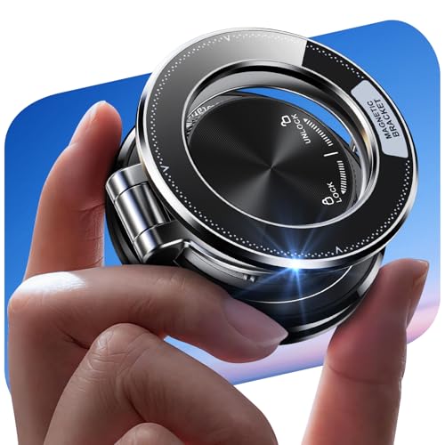 Glangeh Soporte Movil Coche Magnetico,Ultra Delgado y Totalmente Metálico, [Ventosa con Gel+Succión de 95 LBS] Mag-safe Suporte Telemovel Carro,Ajustable 360°,con Anillo Metálico para iPhone y Android