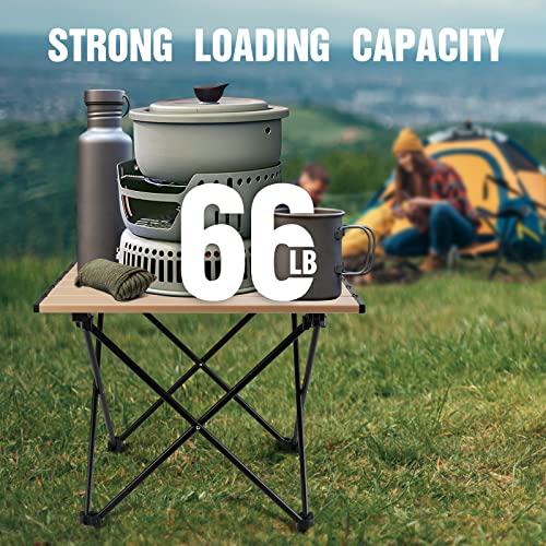 Image of VILLEY Portable Camping Side Table, Ultralight Aluminum Folding Beach Table