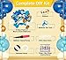 115pcs EASY DIY – Baby Blue and Gold Balloons Garland Kit & Arch for Boy Baby Shower – Small and Large Blue and Gold Balloons – Royal Navy Light Blue Gold and White Baptism Decorations for Boys Party