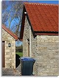 Bathroom Wall Art Detached garage building barn conversion house wheelie bins Pictures Wall Decor Framed Canvas Wall Art for Bedroom Artwork Paintings Living Room Kitchen Farmhouse 16x20