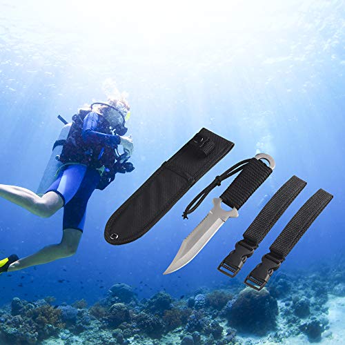 aiGear Dive Knife for Scuba Diving with Leg Strap Sheath Stainless Steel Blade Knife with Nylon Rope Handle Hiking Camping Hunting Fishing Indoor Outdoor(DK002) - Thumbnail 6