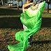 WEISIPU Hand-Made Faux Silk Belly Dance Fan Veils - Bamboo Long Fans Veils Available in 8 Stunning Colors for Dance Performances Right Hand (Green)