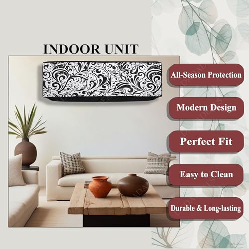 Image of Split AC Cover Combo Set 1.5 Ton | Indoor Outdoor Waterproof & Dustproof Protection | Durable, Breathable Fabric | These Covers Help Maintain Airflow | Zibra Print