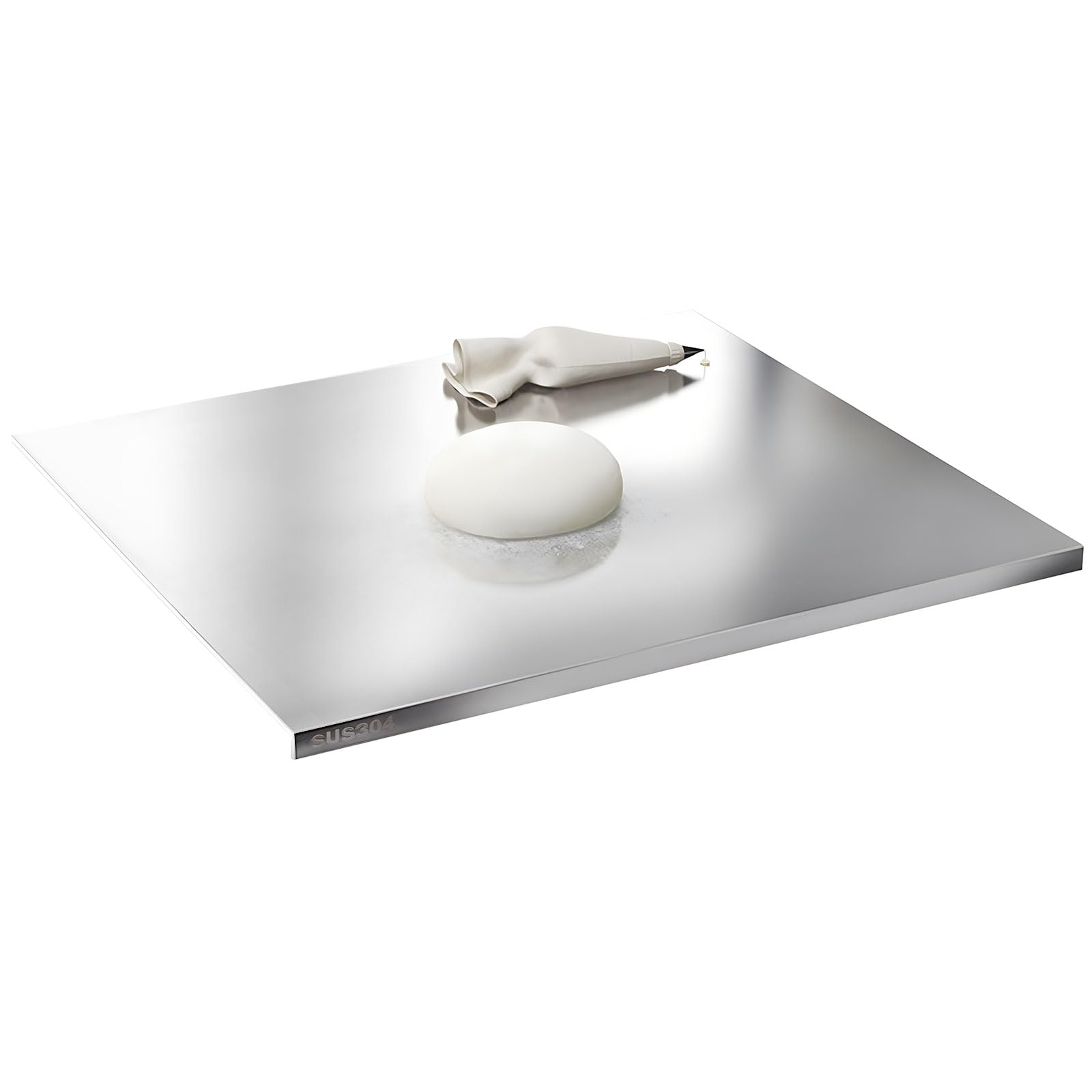 Stainless Steel Cutting Boards for Kitchen,304 Stainless Steel Chopping Boards with Lip and Non-slip silicone pad for Countertop Cutting Meats Fruits, Easy To Clean (15.7 * 27.5 * 0.06inch)