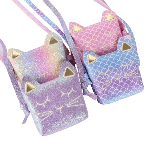Women's Crossbody Bag Mini Cute Cat Shape Shoulder Bag Fashion Colorful Gradient Small Card Holder2