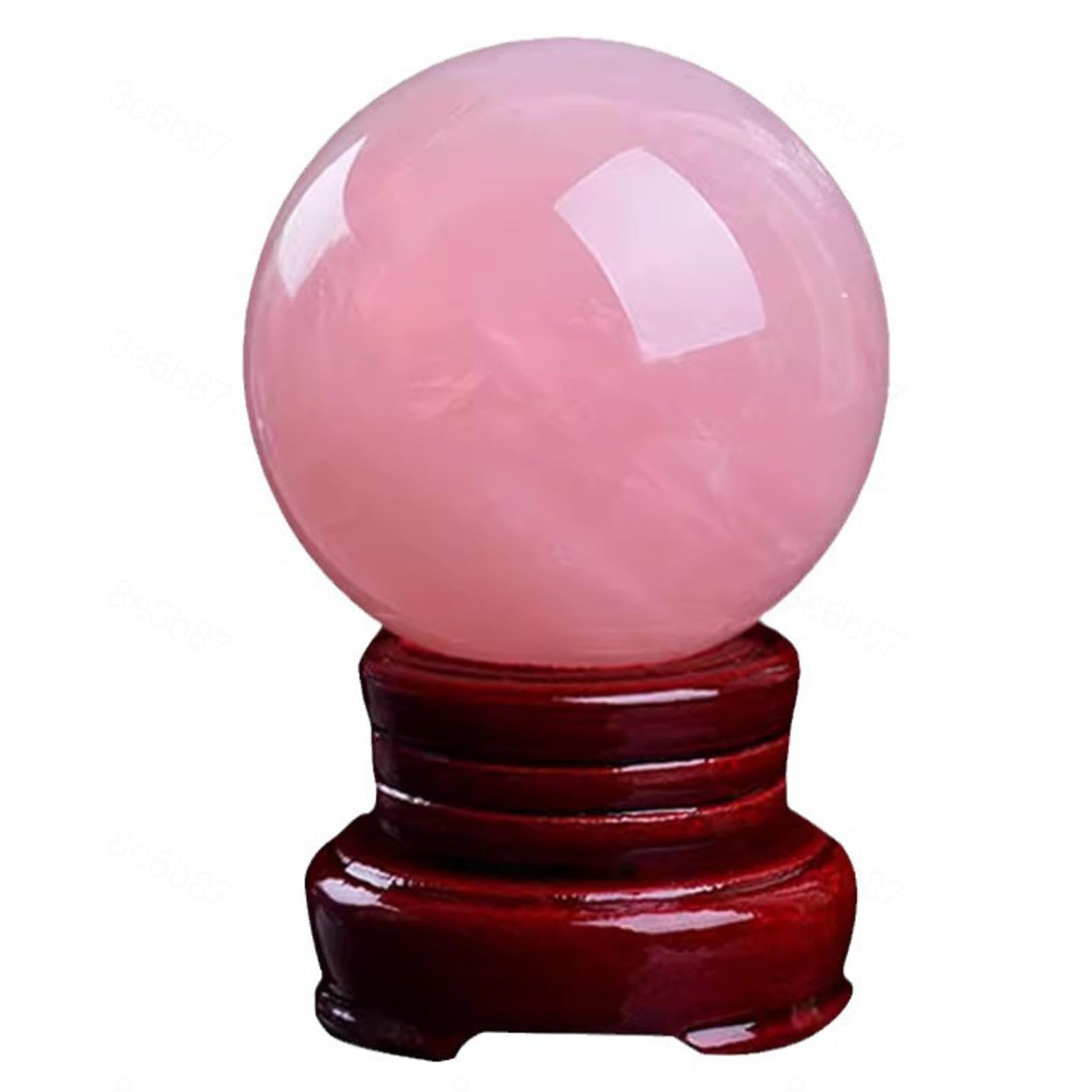DPURPIWADY Rose Quartz Crystal Ball with Stand Stone Polished Crystals for Divination Home Office Decor, ball-110mm