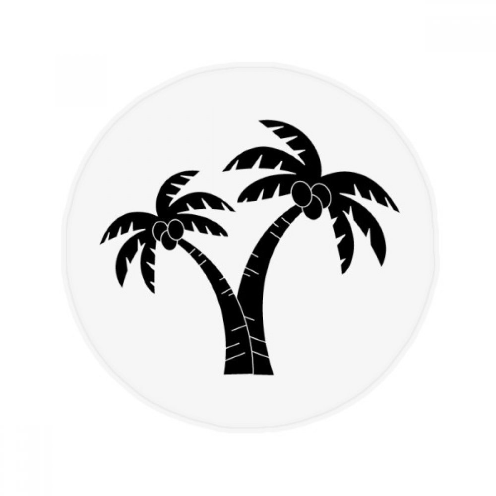 Tapis de sol rond de 80 cm silhouette cocotier anti-dérapant