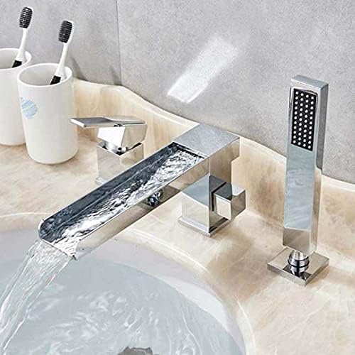 Robinet de baignoire 3 trous haut de gamme avec bec long et cascade