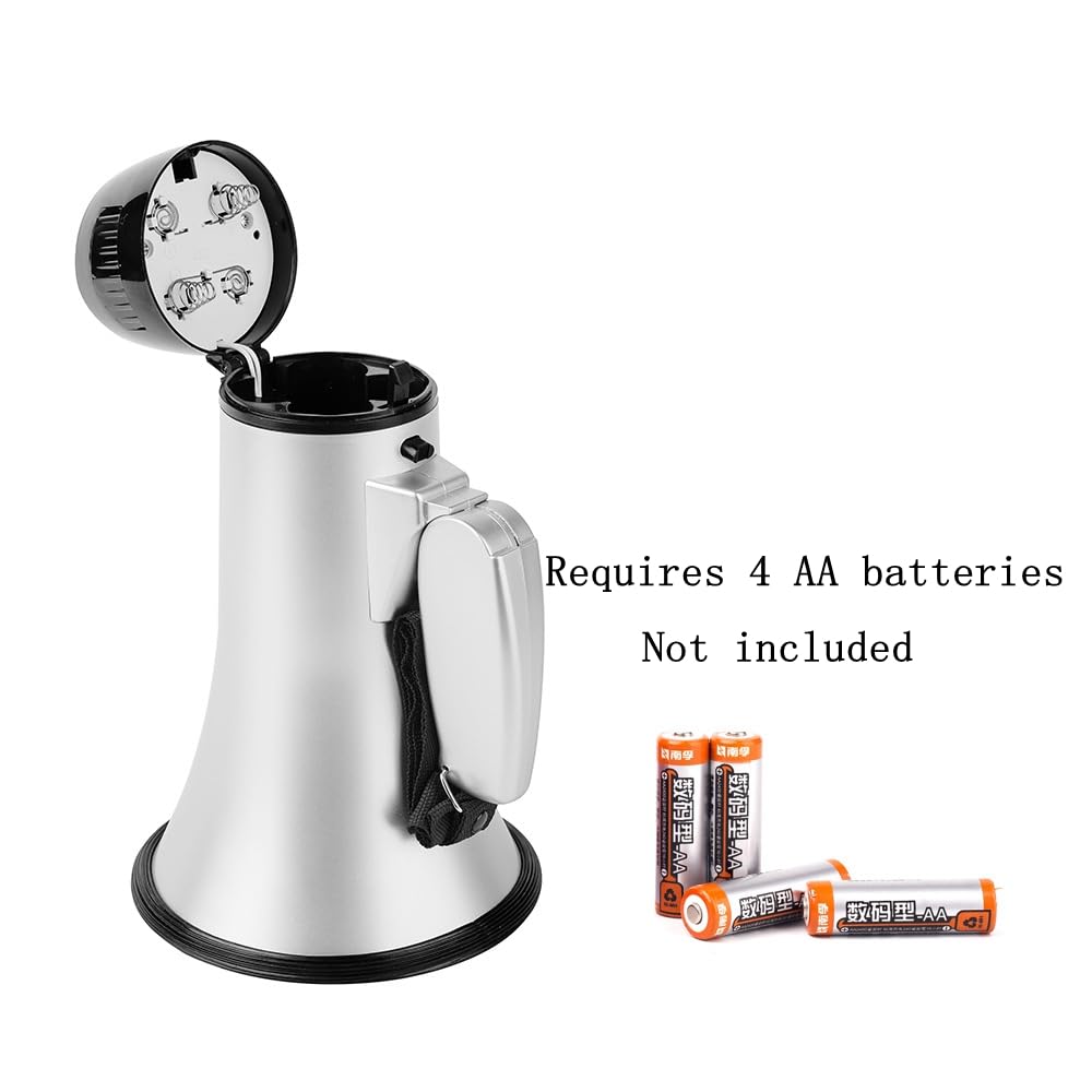 Mégaphone portatif Sirène mégaphone professionnelle 25 W haut-parleur multifonction avec conversation, sirène pour sports intérieurs et extérieurs, réponse d'urgence Haut-parleur Sirène Bullhorn