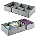 Produktbild mDesign 4er-Set Stoffbox für Schrank oder Schublade mit 1 bzw. 4 Fächern  die ideale Aufbewahrungsbox (Stoff)  flexibel verwendbare Stoffkiste  grau
