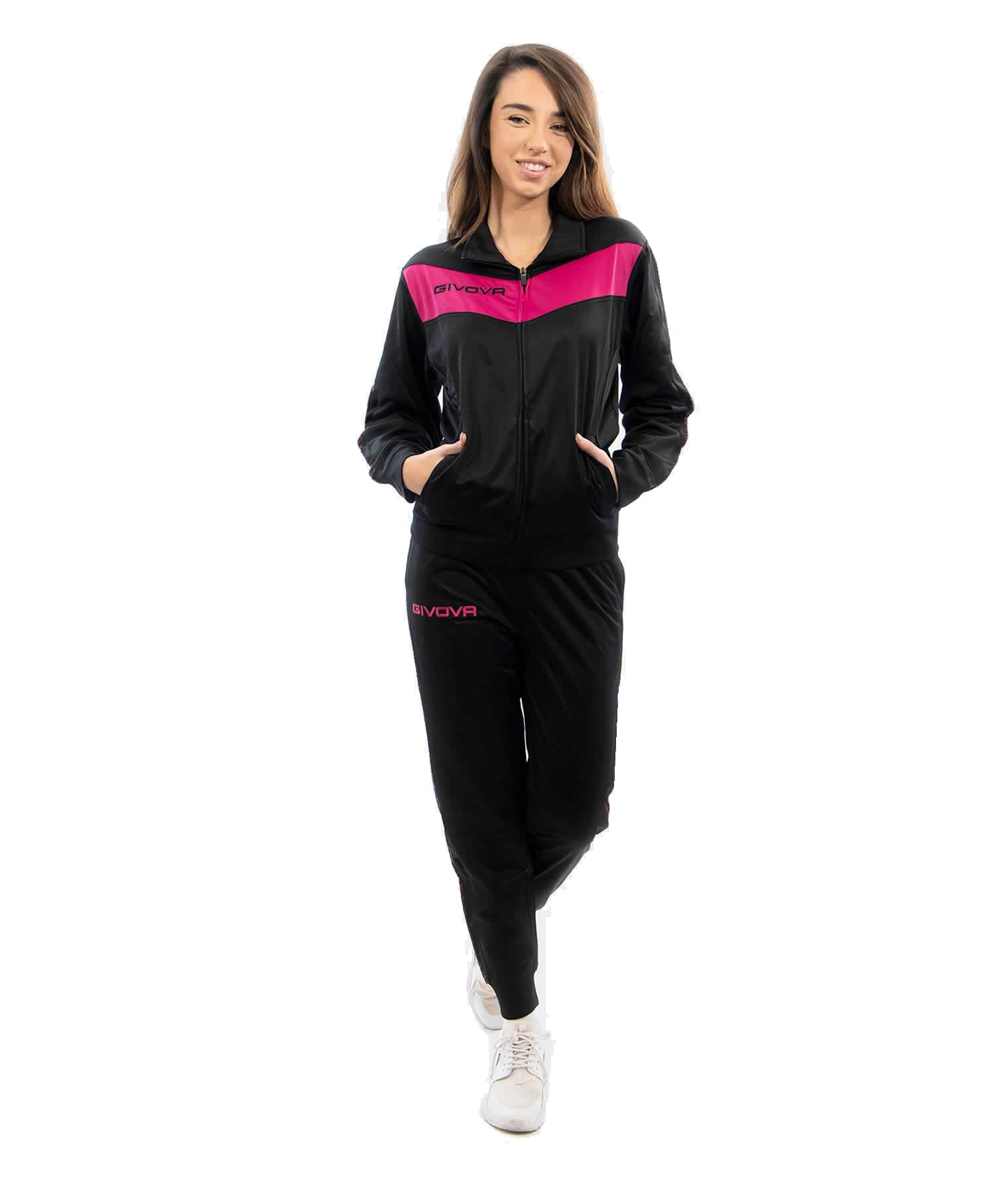Givova Visa Tracksuit, Man, Multicolor (Nero/Rosso), 3XL