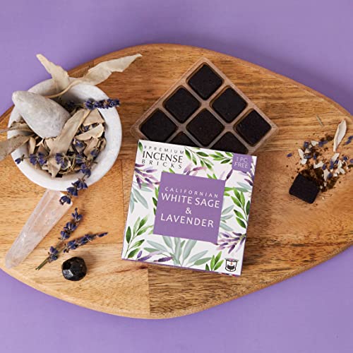 White Sage & Lavender Incense Bricks (3 X 9 Bricks Each) By Aromafume - Salvia Apiana & Lavender Extracts. Deepens Relaxation, Grounding, And Protection. Low Smoke, Non Toxic | Refill Pack #TOP5
