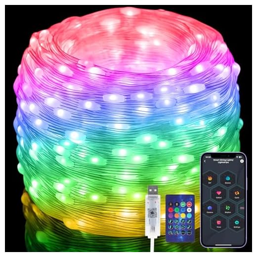 20M Lichterkette Außen, Bunt Farbwechsel Lichtschlauch RGB Smart IC, Fernbedienung & App Steuerung, 99+ Modi, Sync Musik, Timer, USB Plug in, Wasserfest für Garten Baum Trampolin, Halloween, Party