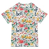 KLL Boy Bathing Suit Short Sleeve Rashguard Girls 9T Parents' Day Beautiful Flowers