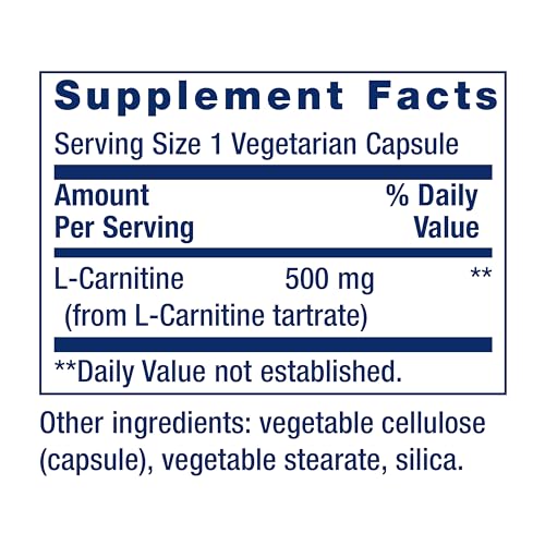 image for Life Extension L-Carnitine – 500 mg, Energy Supplement, Memory Suppl