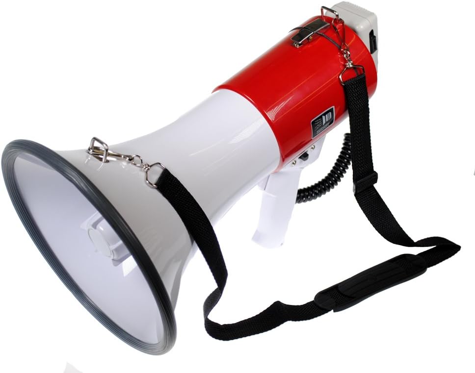 Shop4Omni Professional Bullhorn 50 Watt Rally Megaphone with Siren : Sports & Outdoors