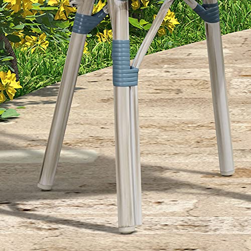 Purple Leaf Dining Chair Set Of 2 Outdoor French Bistro Chairs Hand-Woven Aluminum Wicker Rattan Chairs For Garden Kitchen Backyard Porch White Print Finish Patio Chairs Light Blue #TOP5