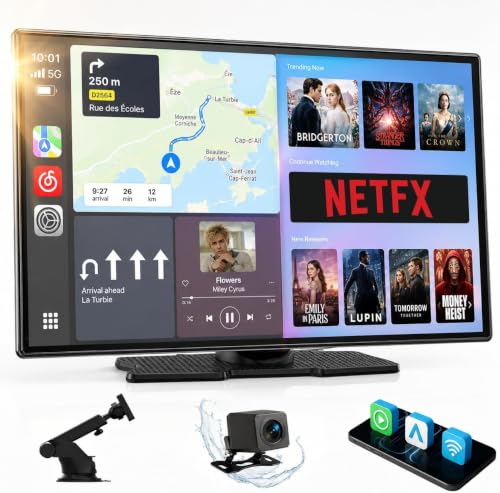 Écran Carplay voiture sans fil avec double Bluetooth pour appels mains libres