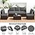 MIULEE Outdoor Seat Cushion Set Light Grey 24 x 24 x 4 Inch Waterproof & Fade Resistant Deep Seat and Back Patio Furniture Cushions with Handle and Adjustable Straps Cushions for Chair Couch