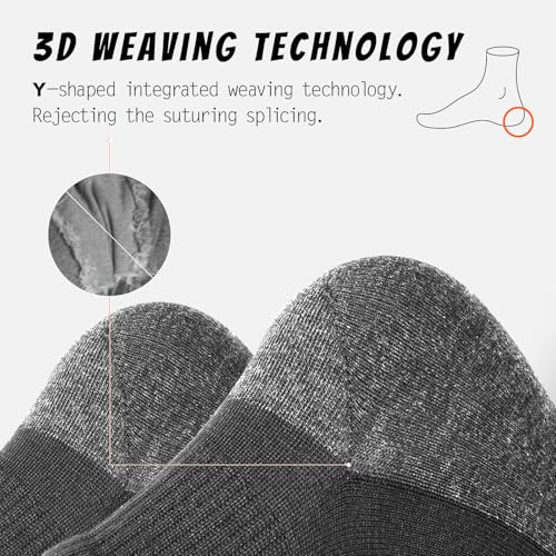 Crew Socks for Men, Black Grey Cotton Tube Athletic Socks Suitable for Running Basketball Hiking Soccer Tennis Workout,Non Slip Arch Support Seamless Socks,8 Pairs2