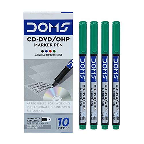 Doms Non-Toxic CD-DVD/OHP Pens (Green x 20 Set)