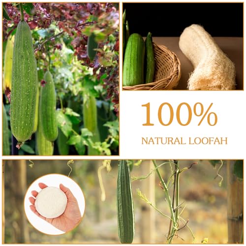 cobee 6 PCS Exfoliating Loofah Sponge Pad Scrubber, Natural Luffa Face Body Scrub Pad Cleaning Makeup Loofa Brush for Women Men Bath Spa Shower - Image 5