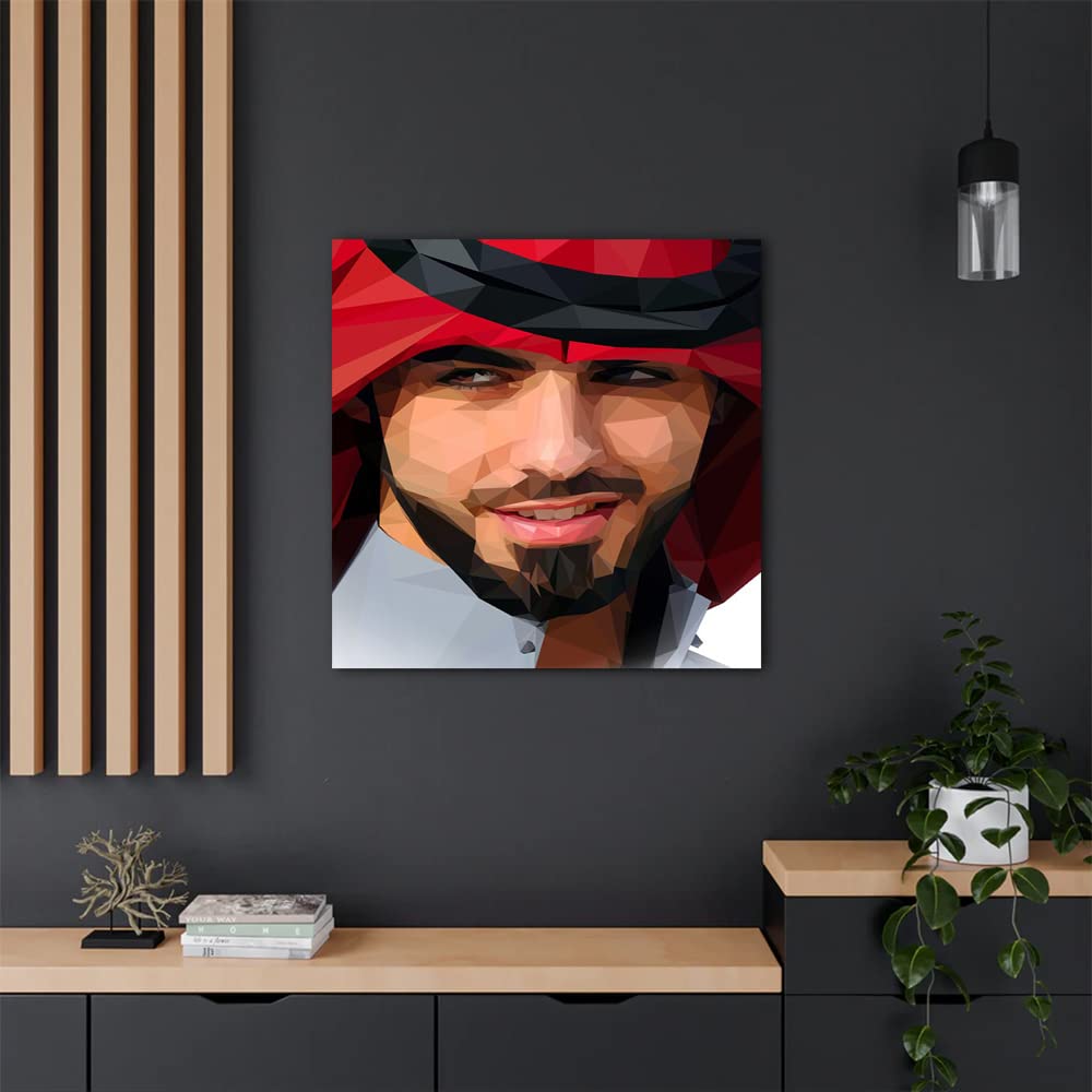 VERRE ART Printed Framed Canvas Painting for Home Decor Office Wall Studio Wall Living Room Decoration (14x14inch Wrapped) - Omar Borkan Lowpoly Art