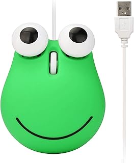 Yinuoday Adorable Animal Mouse 1000DPI USB Wired Frog Shaped Mice Cartoon Frog Mouse for PC Laptop Desktop Gift