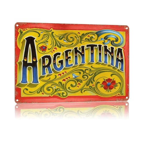 Argentina Vintage Metal Sign，Poster Home Wall Decor, Suitable For Bedroom, Living Room, Bar,...