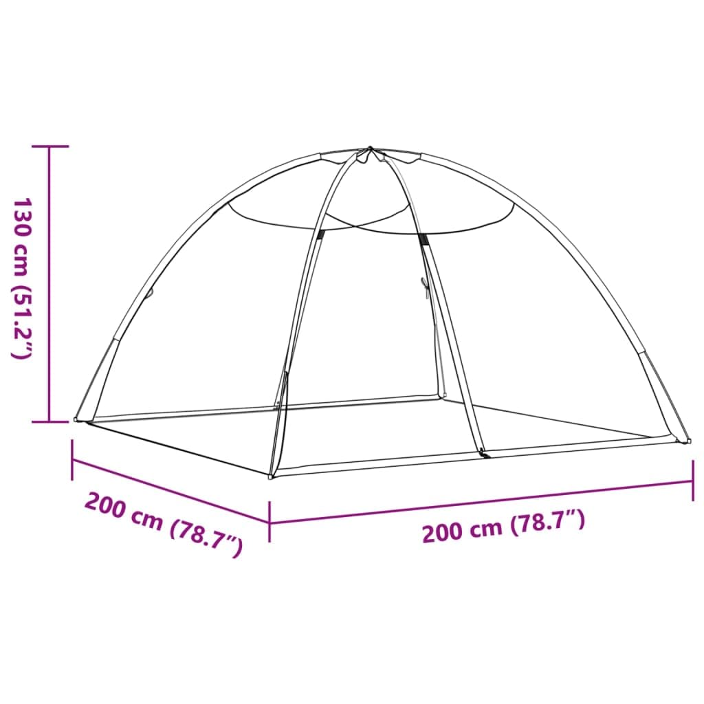 vidaXL Moskito-Netzzelt Mongolisch 220 Schwarz 200x200x135 cm, Moskito Netz, tragbares Moskitonetz, Moskitozelt