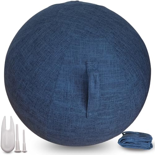 AOLIAZMAX Cubierta para pelota sentada, adaptador de tapón de aire, 65 cm, 75 cm, cubierta de pelota de ejercicio para pelota de embarazo, pelota de yoga, cubierta de bola de almacenamiento,