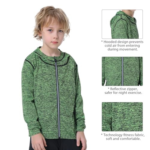 Valcatch Youth Boys Zip Up Hoodie Teens Long Sleeve Tops Sweatshirts Quick Dry Athletic Active Hooded Jacket Coat Sport Wear2