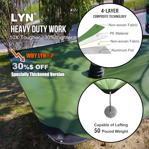 Image of LYN Heavy Duty Emergency Blanket Survival Gear Waterproof Insulated Blanket Emergency Tarp for Camping, Hiking, Bushcraft