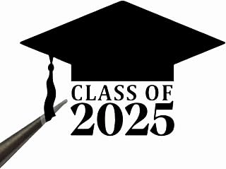 50 x Class of 2025 Graduation Cap Stickers – Vinyl Party Favor Labels for Invitations, Envelopes, Cups, and Gifts – Graduation Decor Stickers – 2 Inch (Class of 2025)