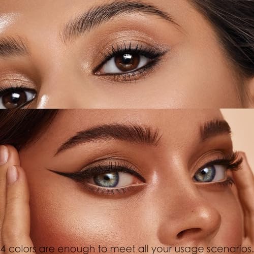 Eyeshadow Palette, Brown Glitter Eye Shadow Pallets for Women Nude Matte Shimmer Smokey Eye Shadows Makeup High Pigmented Long Lasting Eyeshadow Palettes - Image 4