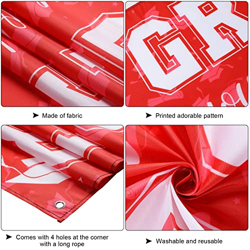 Image of 37Pcs Graduation Banner Balloon Decorations Class of 2026, Congrats Grad Banner Yard Outdoor Decorations, Graduation Balloons Banner Set for High School College Graduation Party Supplies, Red