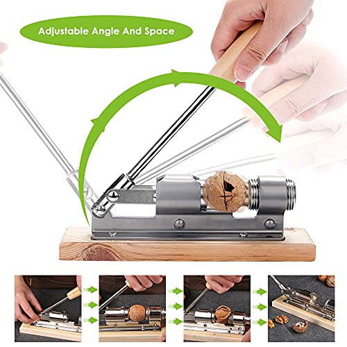 Schiaccianoci, Noce Pinze, Noce Cracker, Schiaccianoci in Metallo, Schiaccianoci con Impugnatura Antiscivolo Manico, Nut Sheller Tool per noce, pecan, mandorle, pistacchi, Nutcracker Tool for Nuts - immagine 5